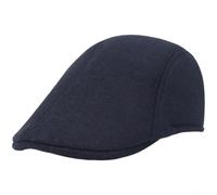 Klassische Schiebermütze für Herren aus weichem Wollgemisch kurzem, eleganter Retro-Stil für Frühling und, ideal zum Fahren und Angeln,(Dark blue)