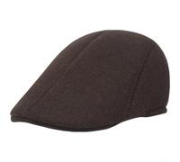 Klassische Schiebermütze für Herren aus weichem Wollgemisch kurzem, eleganter Retro-Stil für Frühling und, ideal zum Fahren und Angeln,(Brown)