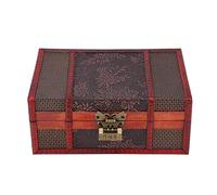 Klassische Schmuckaufbewahrungsbox aus Holz, Schmuckkiste mit Verschluss, Schmuckkasten aus Holz im königlichen Stil für Halsketten, Ohrringe und Armbänder, sichere