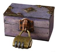 Klassische Vintage-Schmuckschatulle aus Holz mit Verriegelungsmechanismus für organisierte Schmuckaufbewahrung auf dem Schreibtisch (Kombinationsschloss lila)