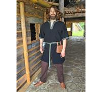 Klassische Wikinger Tunika schwarz ""Arvid"" mit Knotenmuster,...