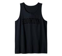 Klassischer Brooklyn-Stil im New Yorker Vintage-Stil, schwarz, im Used-Look Tank Top