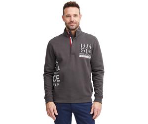 klassischer FQ1924 FQWilliam Herren Troyer mit Stehkragen Pullover 21900589-190201 Grau M