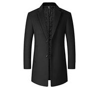 Klassischer, stilvoller Herren-Übermantel, Wollmischung, klassisch, taillierte Passform, 3/4 mittellang, Mantel, Jacke, Business, lässig, elegant, Outwear, Reverskragen, lässig, Outdoor, warm,