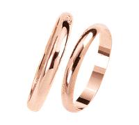 Klassischer Trauring, Russisches Rotgold 585, Oberfläche Hochglanz, Breite ca. 3,0 mm. / Preis für je 1 Ring 17,5 mm (55) Karatov