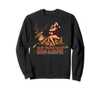 Klassischer Weihnachts-Cocktail im Vintage-Stil für Mädchen, das Martini trinkt Sweatshirt