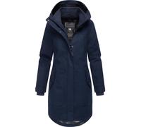 Ragwear Damen atmungsaktiver und wasserdichter Wintermantel in Woll-Optik Langer Trenchcoat Jannisa Coat YOUMODO Navy Gr. XS