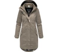 Wintermantel RAGWEAR "Jannisa Coat", Damen, Gr. 6XL (52), braun, Obermaterial: 100% Polyester; Innenfutter: 100% Polyester; Wattierung: 100% Polyester, tailliert ca. Mitte Oberschenkel, hoch geschloss