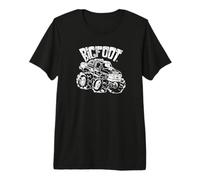 Klassisches Bigfoot-Cartoon-Logo und Truck-Used-Look Premium T-Shirt