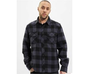 klassisches Brandit Checkshirt Flanell-Hemd Herren Holzfäller-Hemd Langarm B4002 Schwarz Grau 5XL