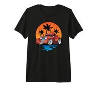 Klassisches Hotrod-Auto im 30er-Jahre-Stil bei Sonnenuntergang, Used-Look Premium T-Shirt