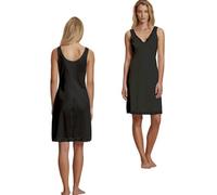 Klassisches langes Unterkleid mit Spitze, Schwarz , M