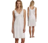 Klassisches langes Unterkleid mit Spitze, Weiß/Seta, XL