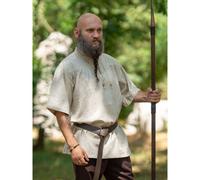 Klassisches Mittelalter Hemd kurzarm, Natur "Rainald" S