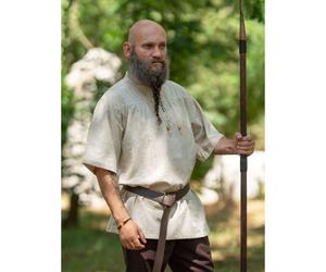 Klassisches Mittelalter Hemd kurzarm, Natur "Rainald" S