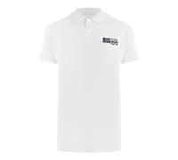 Klassisches Polo-Shirt mit kurzem Arm und Kragen-Logo in Weiß
