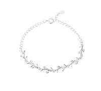 Klauer Armband for Damen, verstellbares Freundschaftsarmband, Damen-Armband aus 925er-Sterlingsilber, Vintage-Armband mit Olivenzweig, klassischer Damenschmuck aus Sterlingsilber for Schwestern
