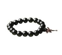 Klauer Große Sandelholzperlen, Herren-Armband, natürliche Ebenholz-Armbänder, buddhistische Buddha-Holz-Gebetsperlen, Mala-Rosenkranz-Armbänder for Männer und Frauen (Color : Black_10 mm)