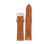 Klauer Wildleder-Leder-Uhrband 18-24mm Ersatz Armband Uhrengurt, Braun, 18mm