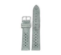 Klauer Wildleder-Leder-Uhrband 18-24mm Ersatz Armband Uhrengurt, Grau, 18mm