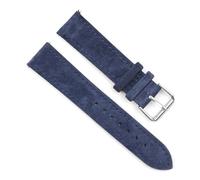 Klauer Wildleder-Leder-Uhren-Band 18-24mm Uhrengurte mit Edelstahlschnalle, Dunkelblau, 24mm