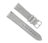 Klauer Wildleder-Leder-Uhren-Band 18-24mm Uhrengurte mit Edelstahlschnalle, Grau, 20mm