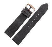 Klauer Wildleder-Leder-Uhrenband-Armband 16-24mm Ersatzwachgurt, Graue Rose, 18mm