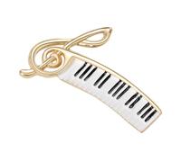 Klavier Brosche aus Zinklegierung, Silber, Filigran Elegant