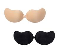 Klebe BH Push up, A-Cup Rückenfrei Trägerlos BH 2 Paar, Wiederverwendbare Unsichtbarer Haut Freundlich Selbstklebend BH für Abendkleid Brautkleid Badeanzug rückenfreie