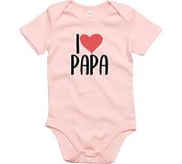 Kleckerliese Baby Body Junge Mädchen Kurzarm mit Motiv I Love Papa, PowderPink, 6-12 Mon