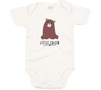 Kleckerliese Baby Body Little Cousin Tiermotiv Bär Jungen Mädchen Kurzarm, OrganicNatural, 6-12 Mon