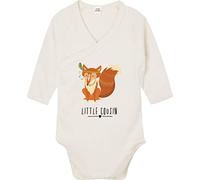 Kleckerliese Baby Body Wickelbody Junge Mädchen Langarm Tiere Fuchs Tiermotiv Little Cousin, Natural, 0-3 Monate