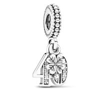 Kleeblatt Herz Charms 925 Sterling Silber,40. hochzeitstag Bead Charm für damen,Clover,Lucky,Blume,Glühwürmchen,Moments ME Anhänger für Armbänder,Dupes,Geschenk für Geburtstag,Jubiläum,Mode Schmuck