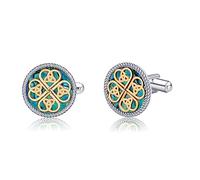 Kleeblatt Manschettenknöpfe 925 Sterling Silber Glücksbringer Vierblättriges Schmuck Geschenk Für Herren Vater