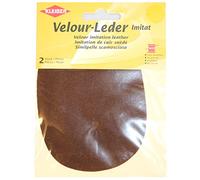 Kleiber 12,5 x 10 cm Ovaler Knie-/Ellbogenflicken aus Velours-Lederimitat zum Annähen, kastanienbraun