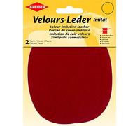 Kleiber 12,5 x 10 cm Ovaler Knie-/Ellbogenflicken aus Velours-Lederimitat zum Annähen, rot