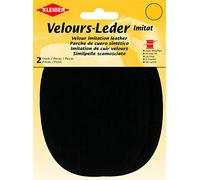 Kleiber 12,5 x 10 cm Ovaler Knie-/Ellbogenflicken aus Velours-Lederimitat zum Annähen, schwarz