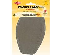 Kleiber 18 x 10 cm Große Flicken aus Velours-Lederimitat, 1 Paar, braungrau