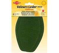 Kleiber Große Flicken 18 x 10 cm – Velours-Lederimitat – 1 Paar, olivgrün