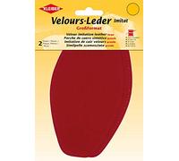 Kleiber 18 x 10 cm Große Flicken aus Velours-Lederimitat, 1 Paar, rot