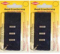 Kleiber 2,5-5 cm Bunderweiterung mit Haken und Ösen, schwarz (Packung mit 2)