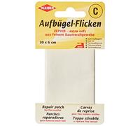 Kleiber Aufbügel-Flicken 30 x 6 cm extra weiches feines Baumwoll-Ausbesserungsband creme