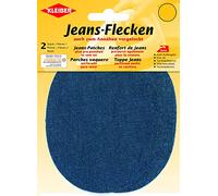 Kleiber + Co.GmbH Jeans-Bügelflecken oval, Mittelblau, 13x10 cm