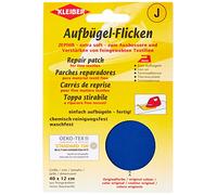 Kleiber Aufbügel-Flicken Zephir 40 x 12 cm für feine Strickwaren aus Baumwolle Mittelblau