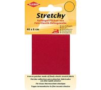 Kleiber 40 x 6 cm Elastisches Ausbesserungsband für Bekleidung zum Aufbügeln, rot