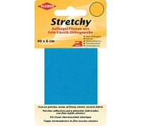 Kleiber 40 x 6 cm Elastisches Ausbesserungsband für Bekleidung zum Aufbügeln, türkisblau