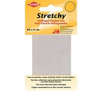 Kleiber 40 x 6 cm Elastisches Ausbesserungsband für Bekleidung zum Aufbügeln, weiß