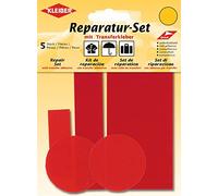 Kleiber 5-er Set Selbstklebende Ausbesserungsflicken für Bekleidung aus Nylon, rot
