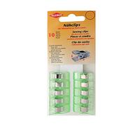 Kleiber Nähclips Nähzubehör, Kunststoff, grün, 2,5 x 0,9 x 1,2 cm, 10-Einheiten