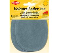 Kleiber 87701 Velour Bügelflecken oval, Mittelgrau
